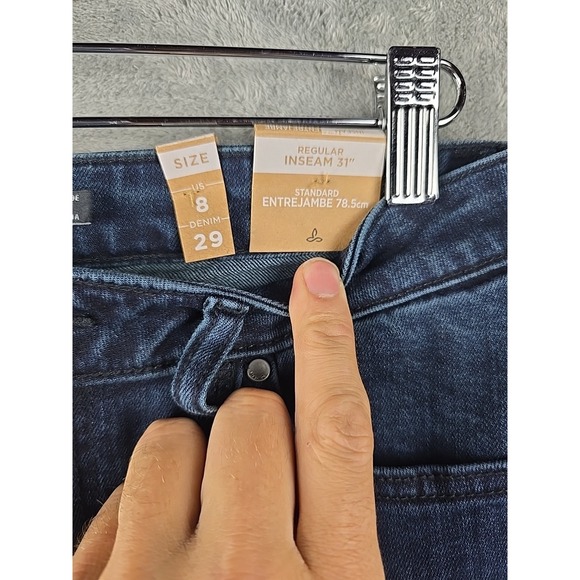 prAna Sienna Jeans Skinny Stretch Womens Size 8 Deep Blue Denim Fitted - Picture 6 of 11